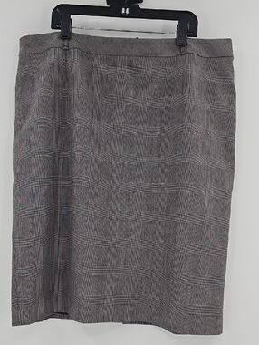 Dalia Collection Gray Plaid Pencil Skirt Size 14